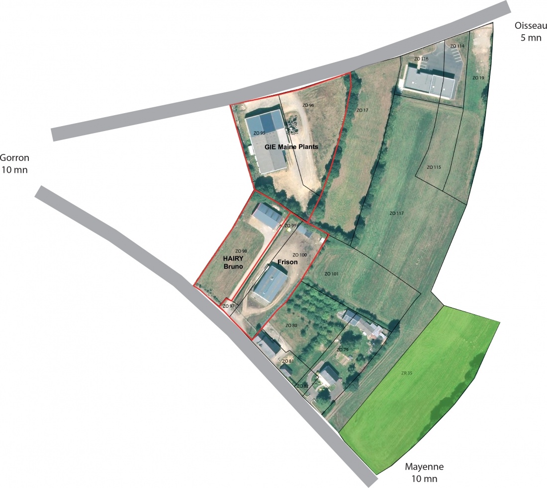 Plan de la Zone d'Activit&eacute;s de La Petite Croix &agrave; Ch&acirc;tillon-sur-Colmont