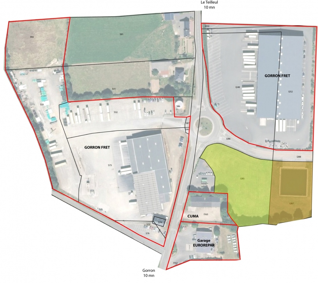 Plan de la Zone d'Activit&eacute;s de La Maladrie &agrave; D&eacute;sertines