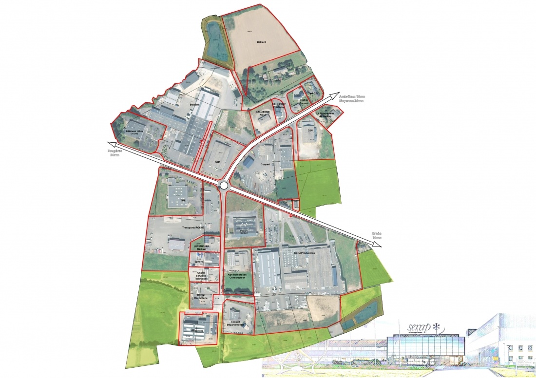 Plan de la Zone d'Activit&eacute;s des Sapinettes &agrave; Gorron