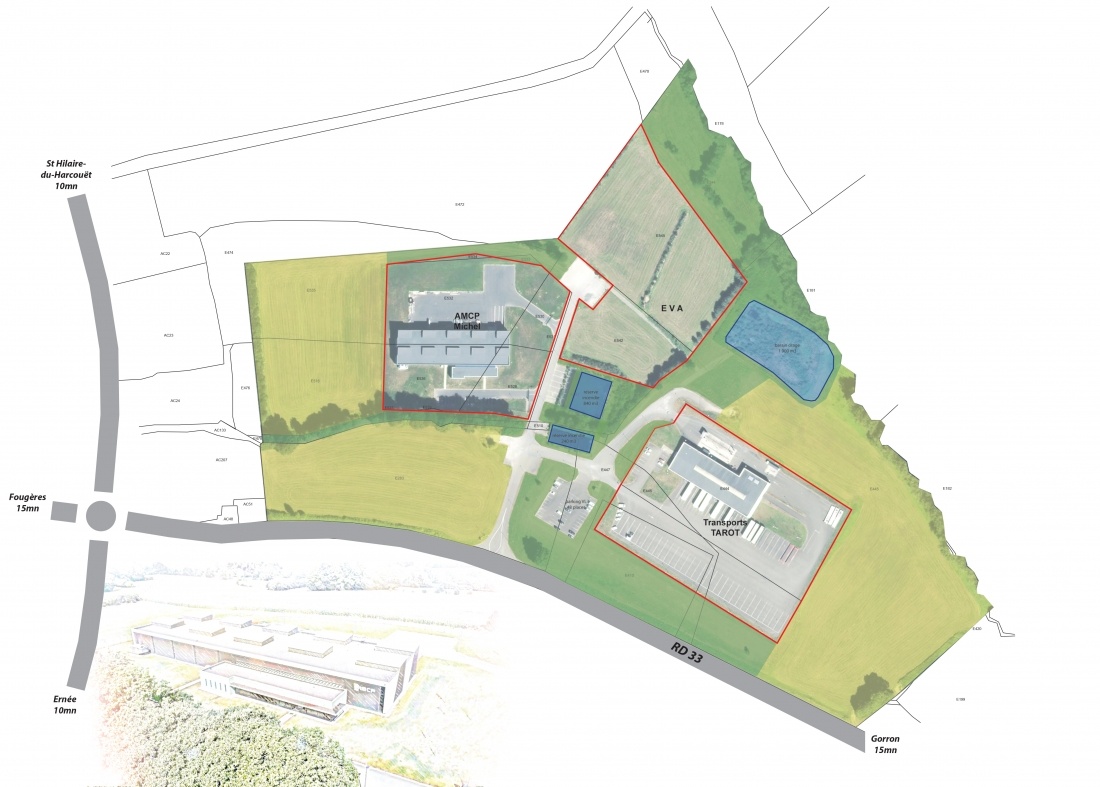 Plan du Parc d'Activit&eacute;s de La Tanni&egrave;re &agrave; Saint-Berthevin-la-Tanni&egrave;re