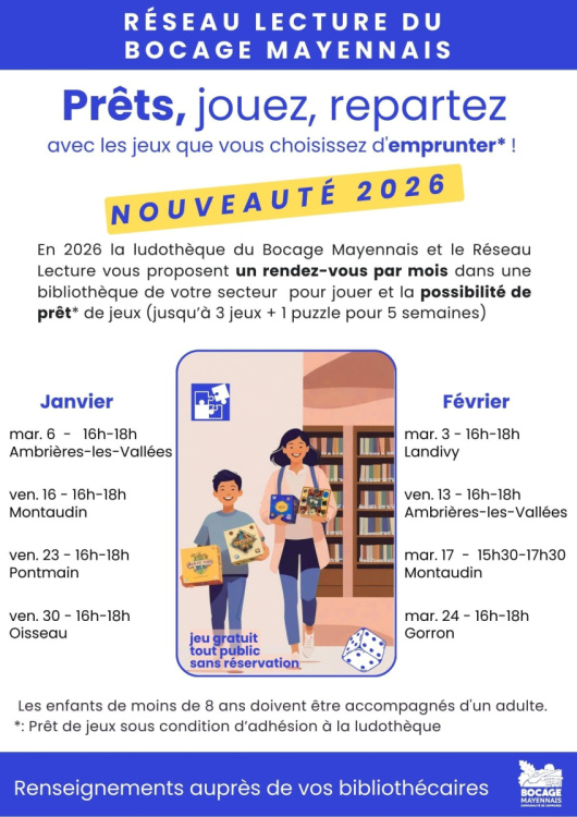 Nouveau- &agrave; compter de janvier  2026, retrouvez la m&eacute;diath&egrave;que dans chaque bassin de vie tous les mois -