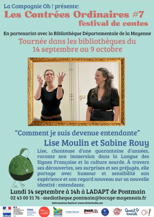 Suivi d'un atelier de th&eacute;&acirc;tre en LSF avec Vincent Vaugeois et Lise Moulin de 16h &agrave; 18 h, sur inscription (liste d'attente ouverte).