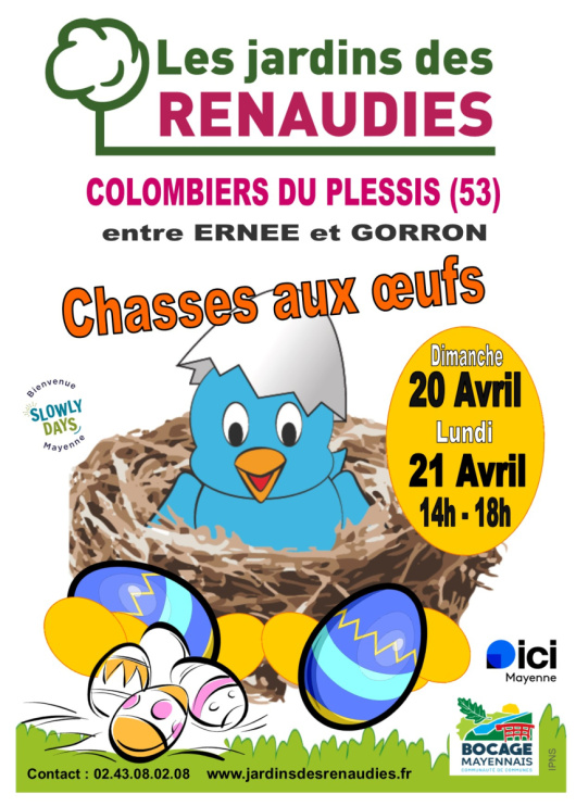 Chasses aux oeufs aux Jardins des Renaudies